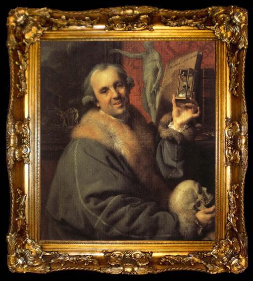 framed  Johann Zoffany Self-Portrait with Hourglass, ta009-2